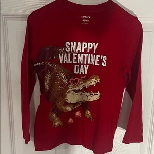 Carter's Red Snappy Valentine's Dinosaur Tee